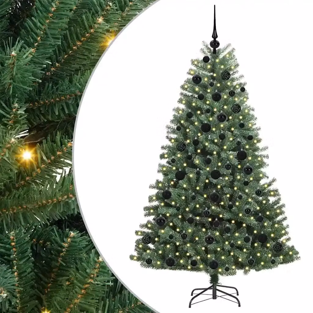 Albero di Natale artificiale verde vidaXL con rami pieghevoli, Altezza: 180 cm – 2