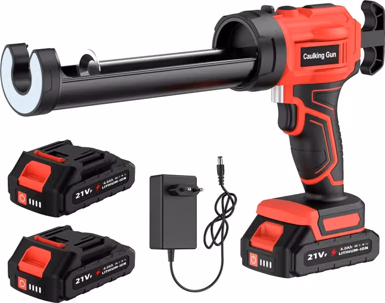 Pistola sigillante, velocità regolabili, luce LED, con 2 batterie