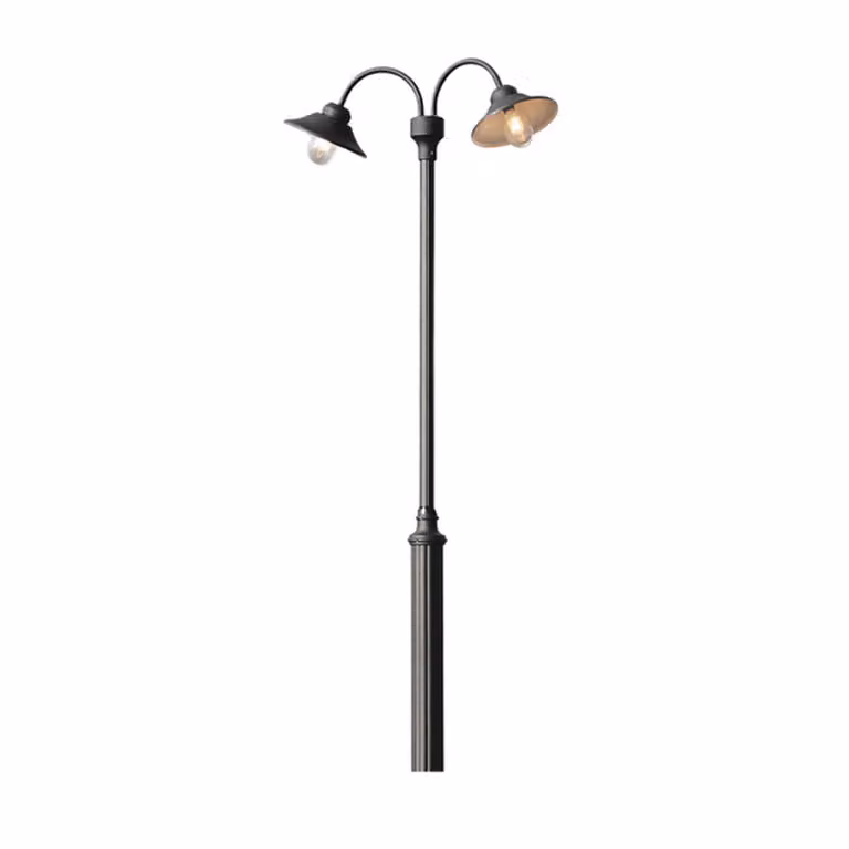 Testa di lampada Konstsmide Vega in alluminio verniciato nero, con vetro trasparente, prezzo escluso base e palo, vedi accessori