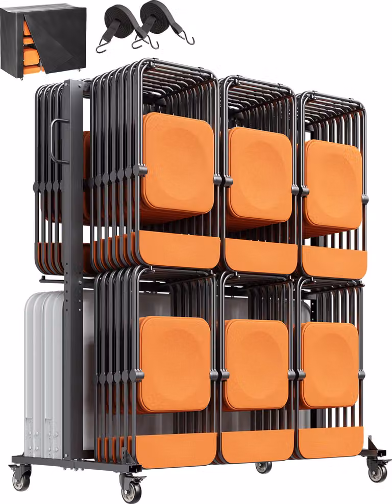 SucceBuy carrello porta sedie pieghevole per 84 sedie/12 tavoli + 42 sedie da 800 libbre