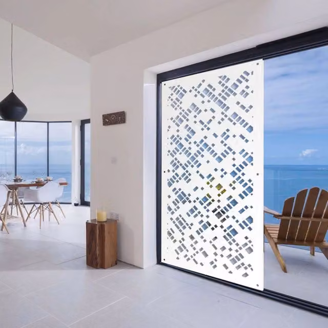 PIXEL - Pannello in PVC traforato - Parasole Colore: bianco, Misura: 98x198 cm