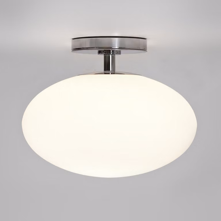 Plafoniera bagno lampada lampada vetro opale design moderno cromo nuovo