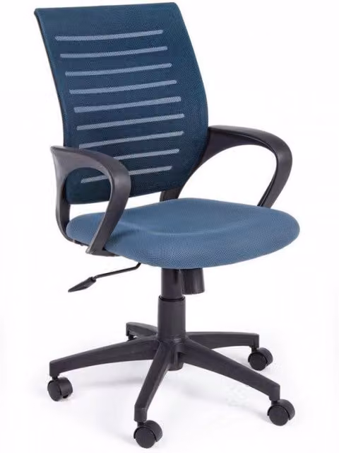 Sedia da ufficio moderna IPERBRIKO blu con braccioli e ruote in tessuto e metallo