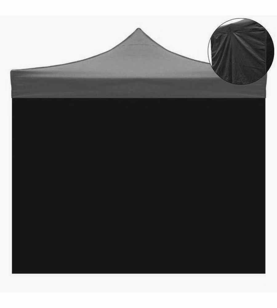 Divina Garden Telo Laterale Nero Impermeabile per Gazebo 3x2m