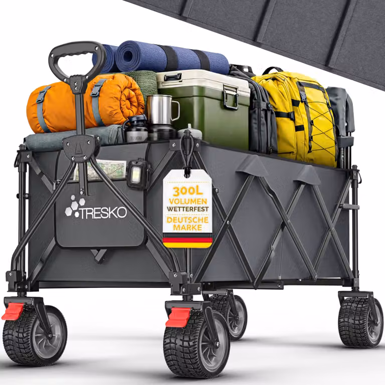 Carrello per la spesa pieghevole, capacità 300 litri, con freno - portata massima 150 kg - struttura in acciaio legato - colore antracite