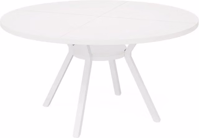 Tavolo da pranzo rotondo bianco in metallo, diametro 119,4 cm, per cucina e sala da pranzo
