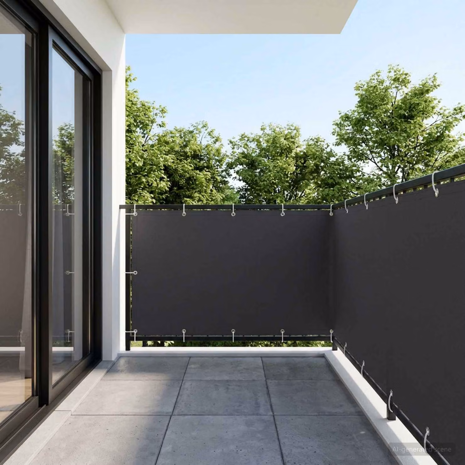 Schermo di privacy per balcone vidaXL in poliestere, colore antracite, L: 15 m, H: 1,5 m