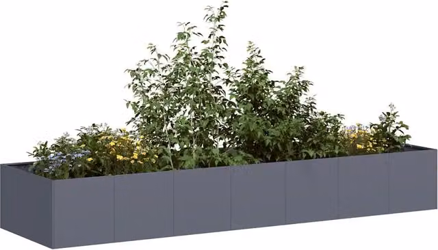 Fioriera Antracite 280x80x40 cm in Acciaio 860761