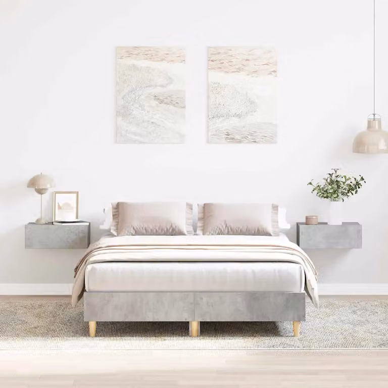 Struttura del letto moderna vidaXL in tessuto grigio, L/P/H: 193 x 123 x 25 cm