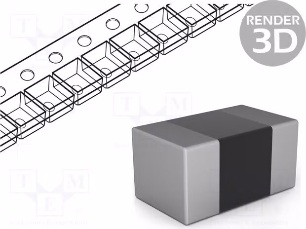 100 resistenze a film sottile: Q = 16, SMD, 350 mΩ, 3,3 nH, 460 mA, dimensione 0402. Modello: IRes: 6GHz, AL02BT3N302. (Verifica)