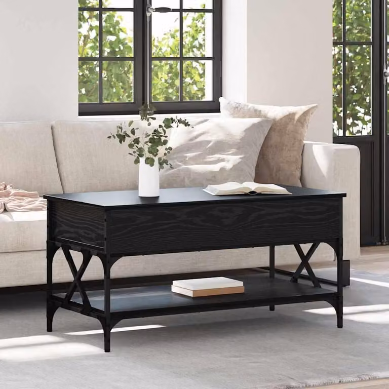 Maison Exclusive - Tavolino da salotto effetto rovere nero 100 x 50 x 50 cm Materiale ligneo