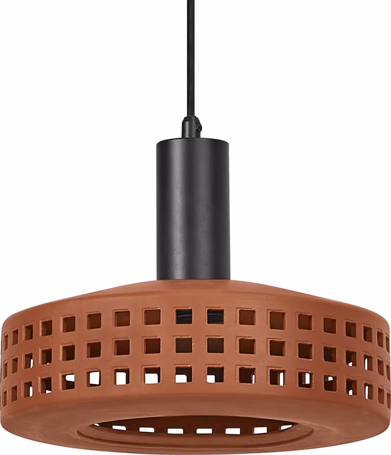 OSRAM Decor lampada a sospensione decorativa in argilla con motivo a fori, 260 mm, con attacco E27, IP20, marrone