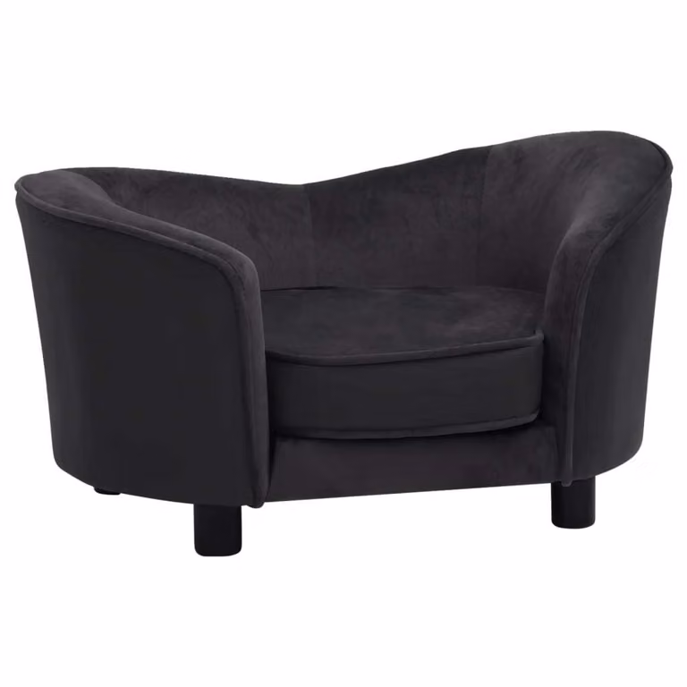 Divano per Cani Nero 69x49x40 cm in Peluche e Pelle finta