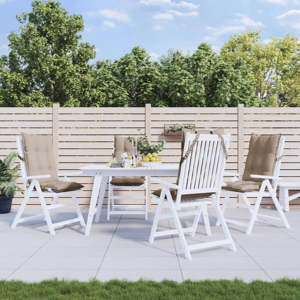 Set di 4 cuscini per sedia con schienale alto vidaXL in tessuto Oxford impermeabile e traspirante, colore grigio