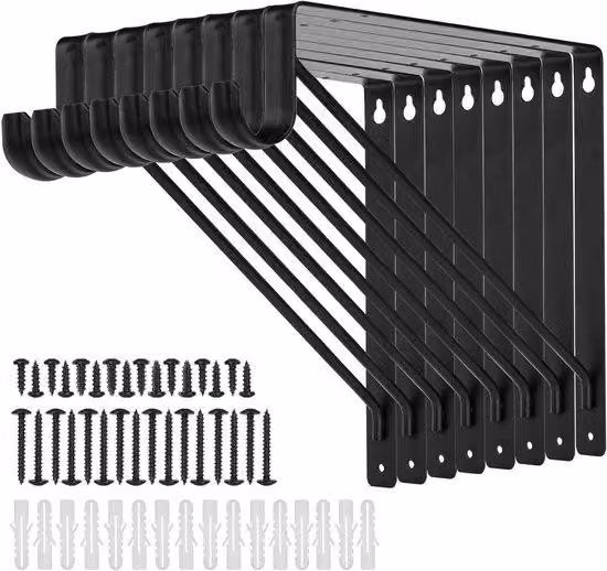 Organizer da scrivania - 8 pezzi - 25 cm - Acciaio pesante - Design a tre lati - Nero