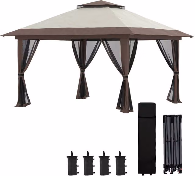 Gazebo pieghevole ¨C Minimal ¨C Beige 4x4x3m