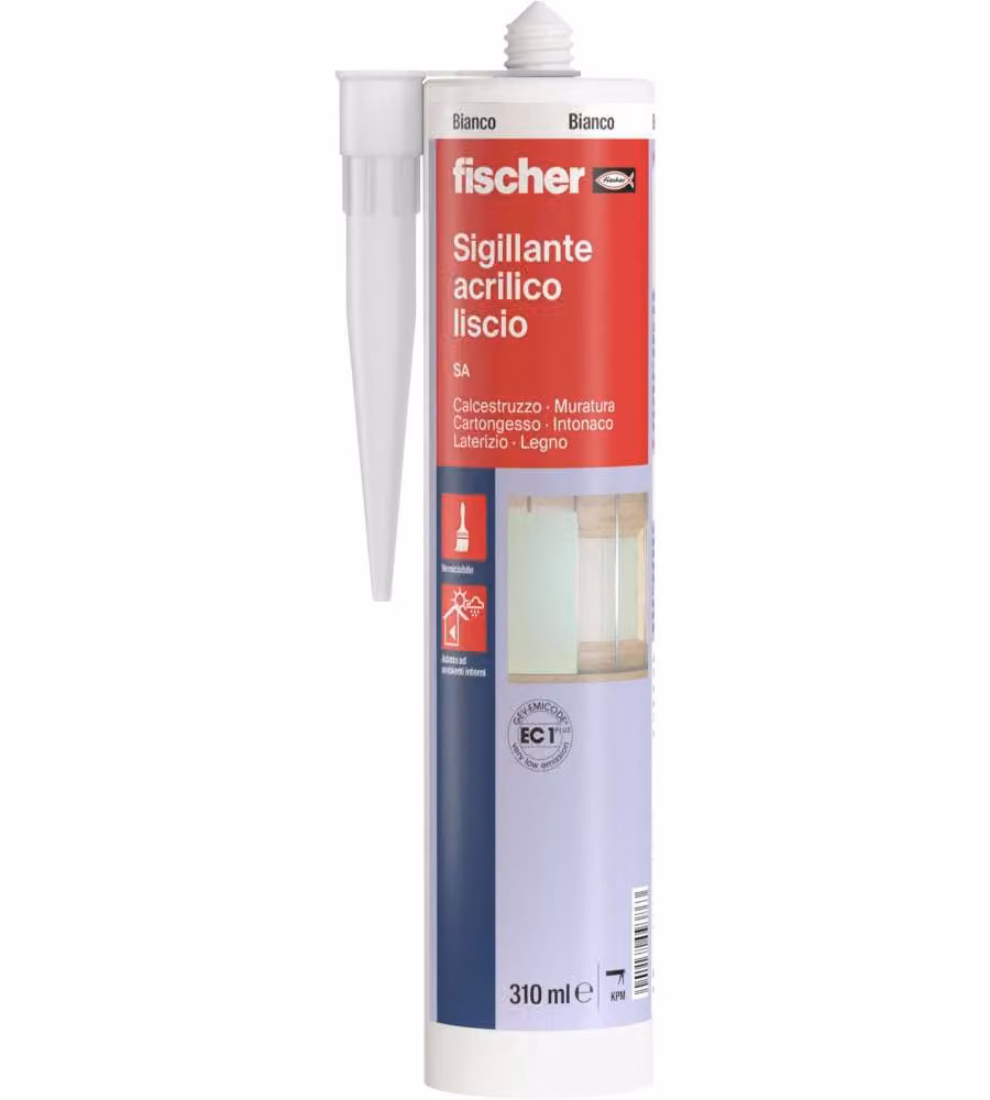 Fischer Sigillante Acrilico Liscio Verniciabile Bianco - 310 ml