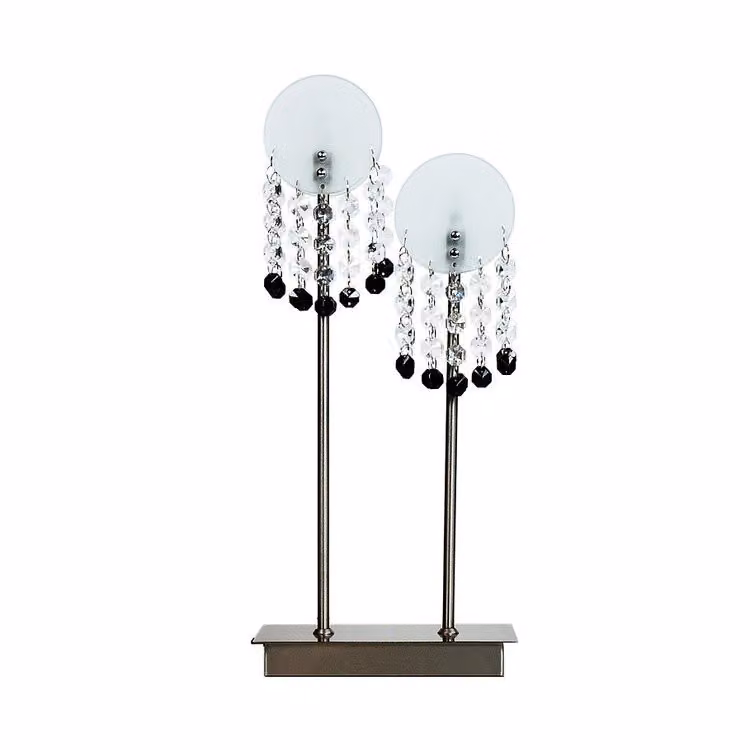 Lampada da tavolo LUXOR cromata-bianca 2xG4x20W con cristalli, dimensioni: 35x16x6 cm, IP20, Candellux