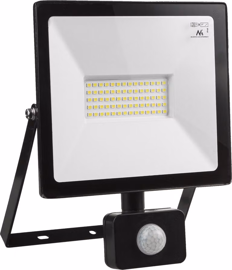 Proiettore LED con sensore di movimento PIR 50W WW 4000 lumen illuminazione esterna Proiettore Slim IP44 resistente agli spruzzi 50W, bianco caldo 3000K