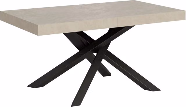 Tavolo Allungabile Volantis GIORDANOSHOP Colore Cashmere con Telaio Antracite L/P/H: 160-264 x 90 x 77 cm – 1