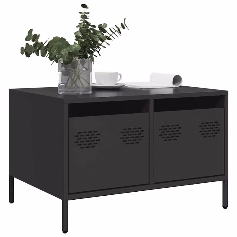 Carrello TV mobile vidaXL in acciaio nero L: 68 cm, P: 50 cm, H: 43,5 cm
