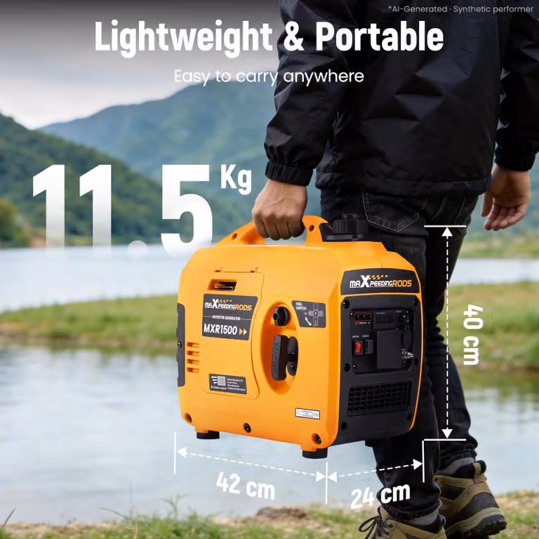 Generatore inverter a benzina portatile da 1000 W, ideale per campeggio e giardinaggio