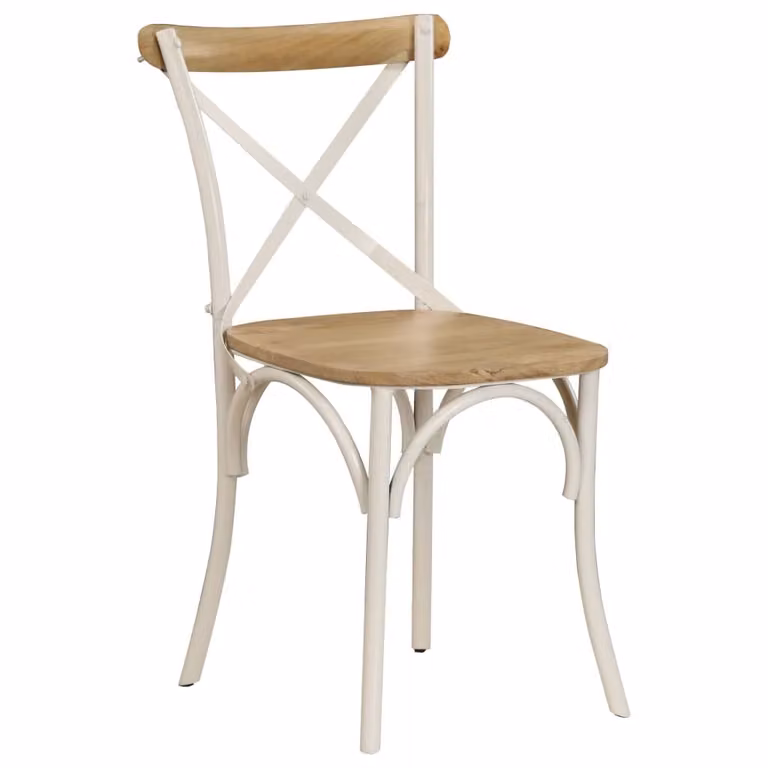 vidaXL Sedie da pranzo 4 pz. Legno massiccio di mango bianco