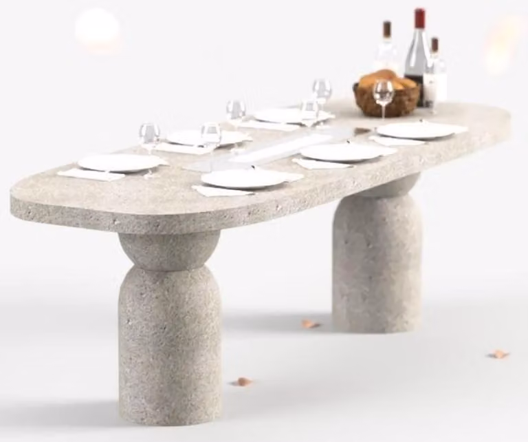 Tavolo da pranzo Casa Padrino con camino a bioetanolo, dimensioni 240 x 110 x H. 75 cm - Disponibile in diversi colori - Tavolo da pranzo - Tavolo da giardino - Arredamento per la sala da pranzo - Arredamento per il giardino - Arredamento - Arredamento di