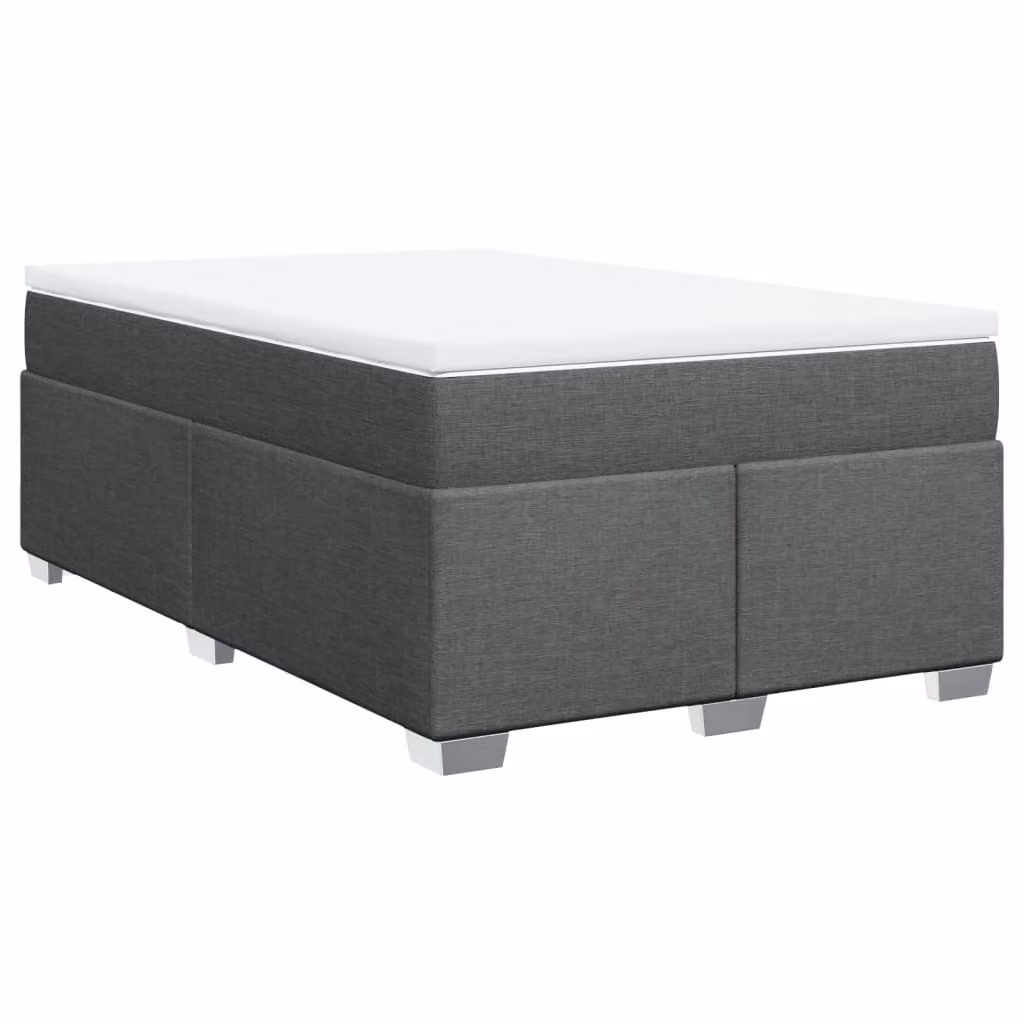 Giroletto a Molle con Materasso Grigio Scuro 120x190cm Tessuto