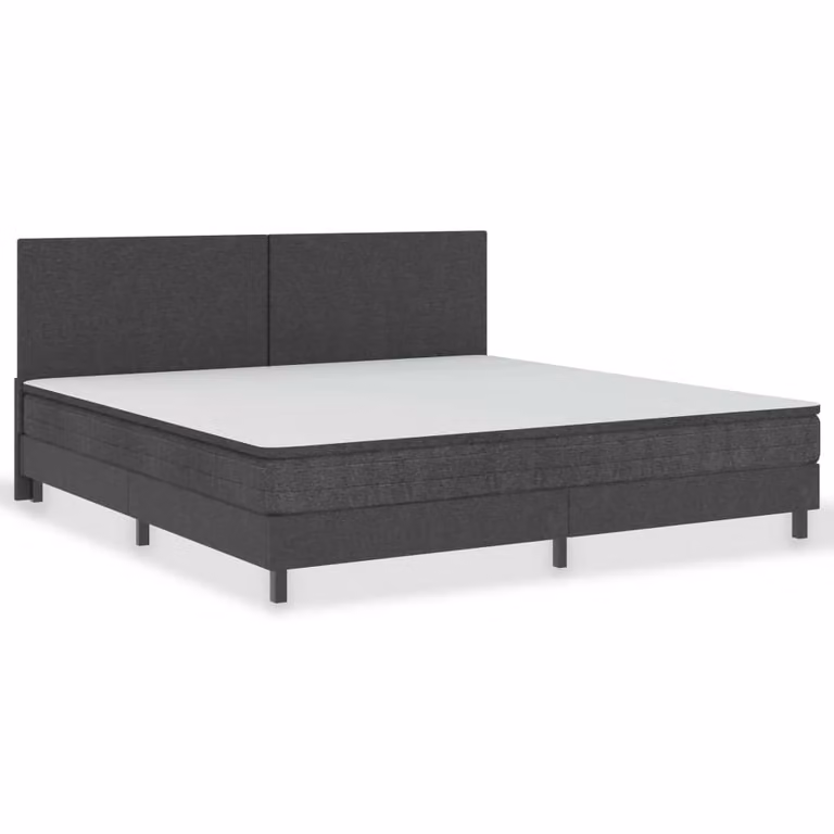 Letto a Molle Grigio Scuro in Tessuto 200x200 cm