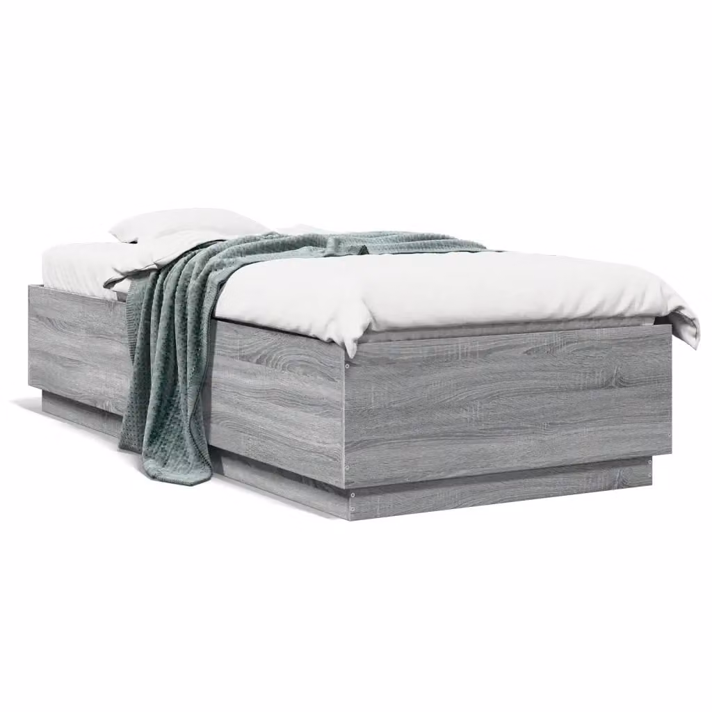 Letto singolo Giroletto Sonoma grigio in legno multistrato vidaXL L/P/H: 90 x 200 x 40 cm – 2