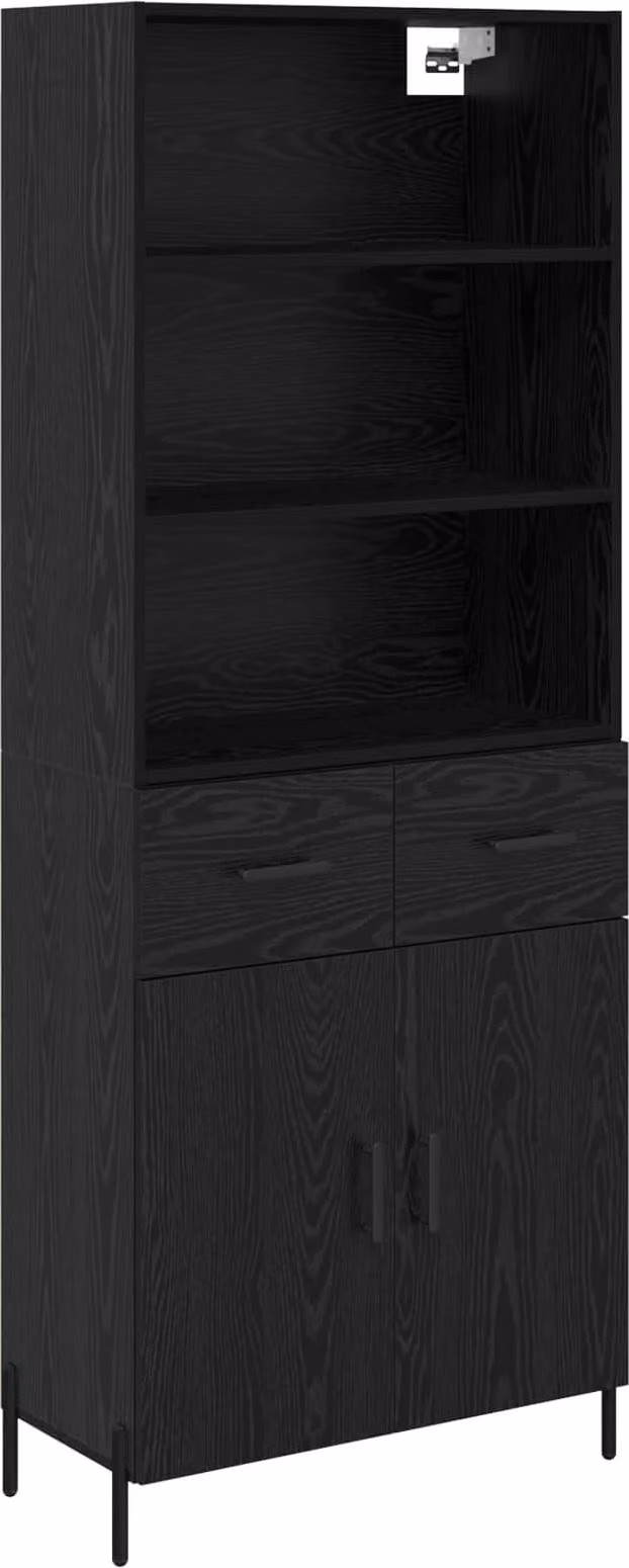 Credenza Rovere nero 69,5 x 34 x 180 cm Legno multistrato