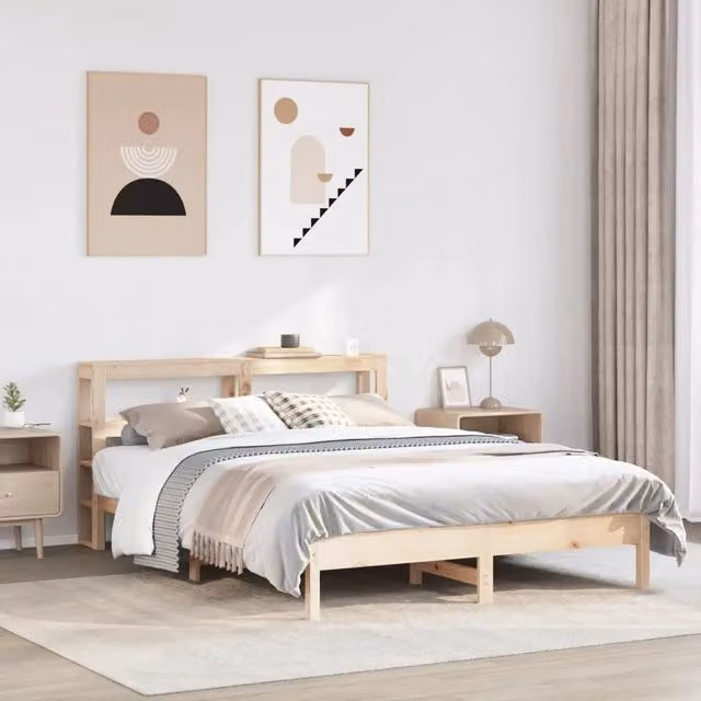 Letto senza Materasso-Struttura Letto 140x200 cm in Legno Massello di Pino 960465