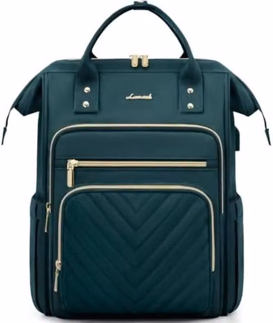 Borsa da lavoro impermeabile per laptop con porta USB C colore petrolio