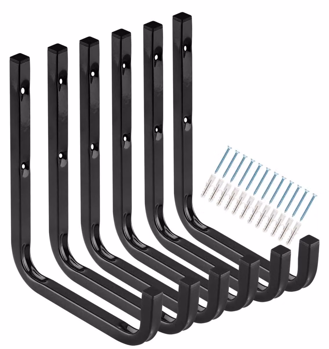 Ganci per garage, 16 cm, robusti, da fissare a parete, ideali per utensili e accessori