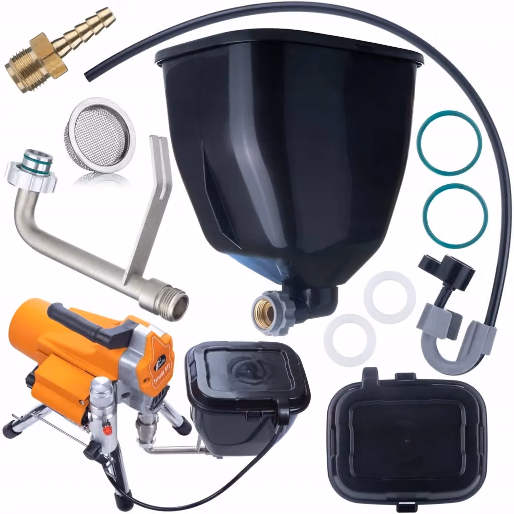 Agitatore di Vernice Rosfix Tornado RT2 UltraSpray Airless 1800W 22MPa 2,2L/min Arancione con Serbatoio da 6L e Lancia di Estensione – 2