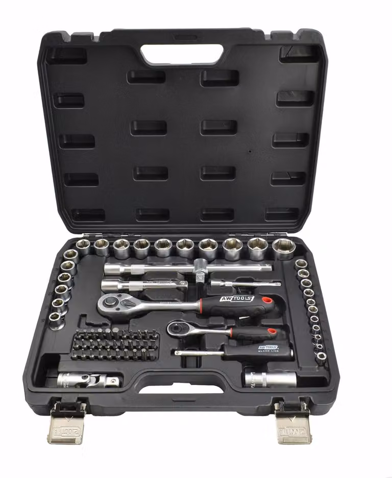 Set di chiavi Awtools 72el 1/2" / 1/4" linea nera