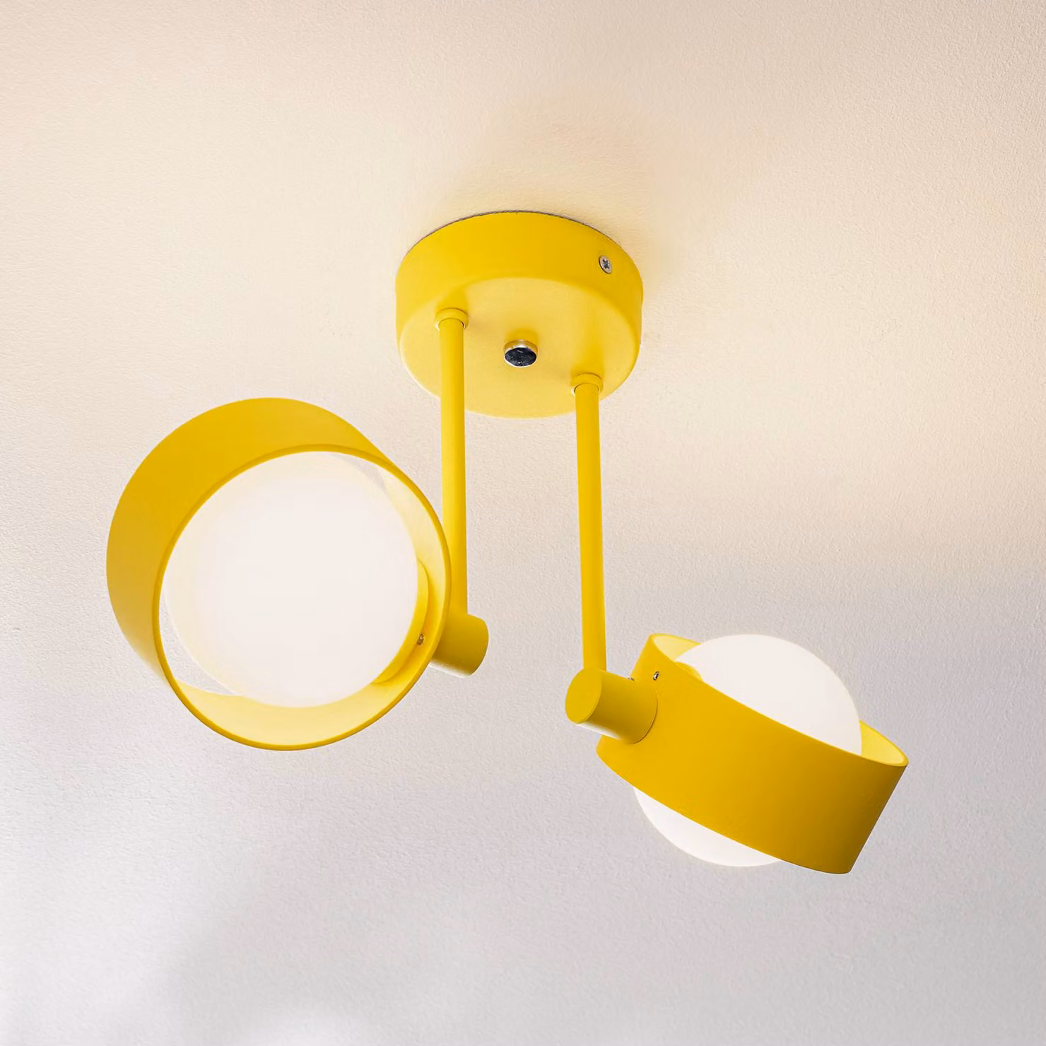 Plafoniera soffitto Mado Argon, dimmerabile, Giallo / Arancione, Soggiorno / Sala da pranzo, Metallo, Moderno, Plafoniera