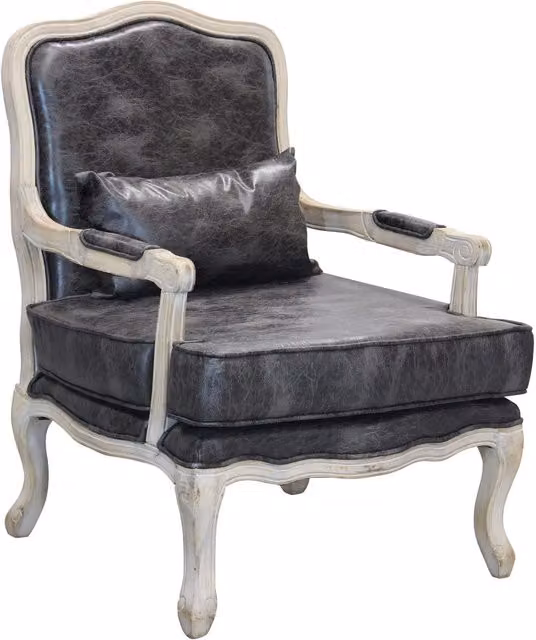 POLTRONA CHRISTY IN ECOPELLE VINTAGE DI COLORE GRIGIO