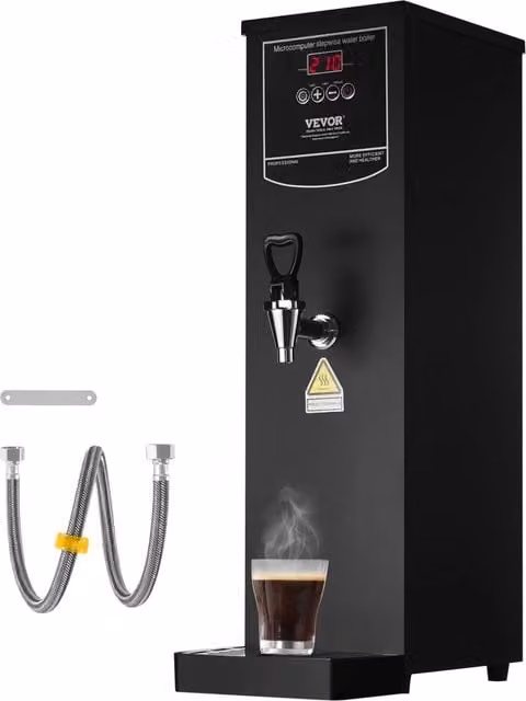 Bollitore Dispenser Elettrico Vevor per Bar Ristorante e Ufficio in Acciaio Inox Argento con Capacità 15L e Temperatura Regolabile 40-99°C – 1
