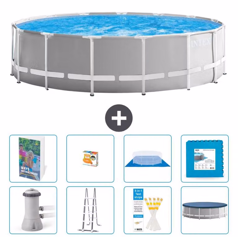 Struttura per piscina a forma di prisma - 457x122 cm - composta da 7 elementi - modello S570