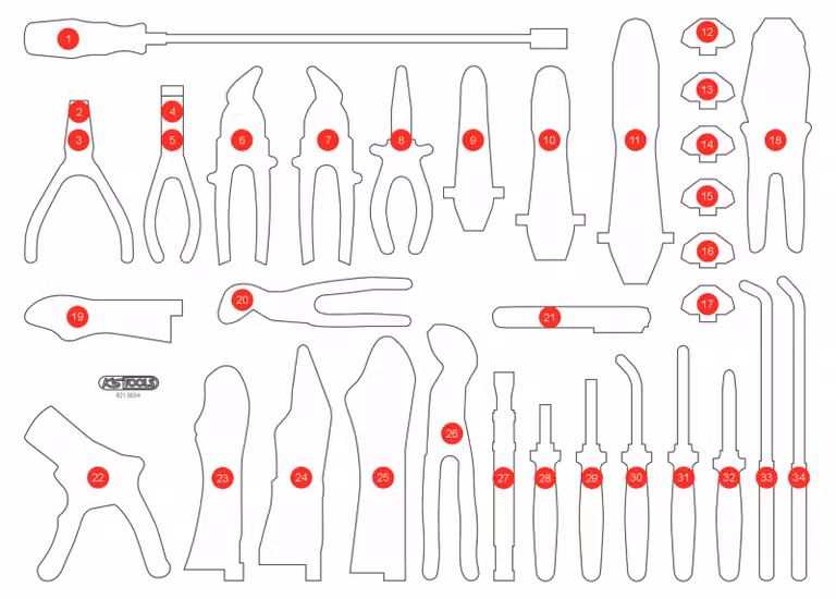 KS TOOLS Inserto in schiuma vuoto per 821.0034 - 821.0034-97