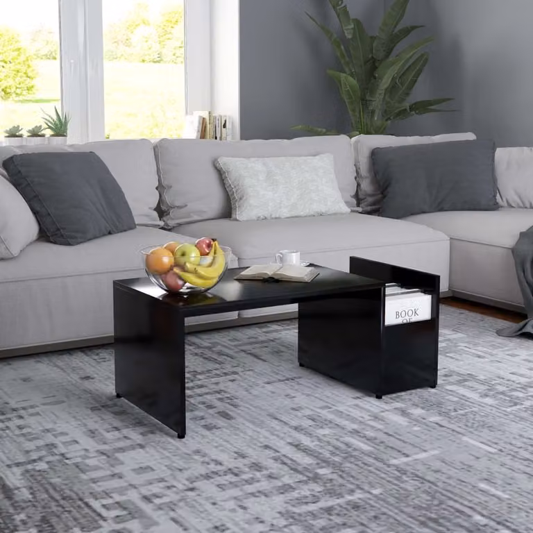 Maison Exclusive - Tavolino nero 90x45x35 cm Materiale ligneo