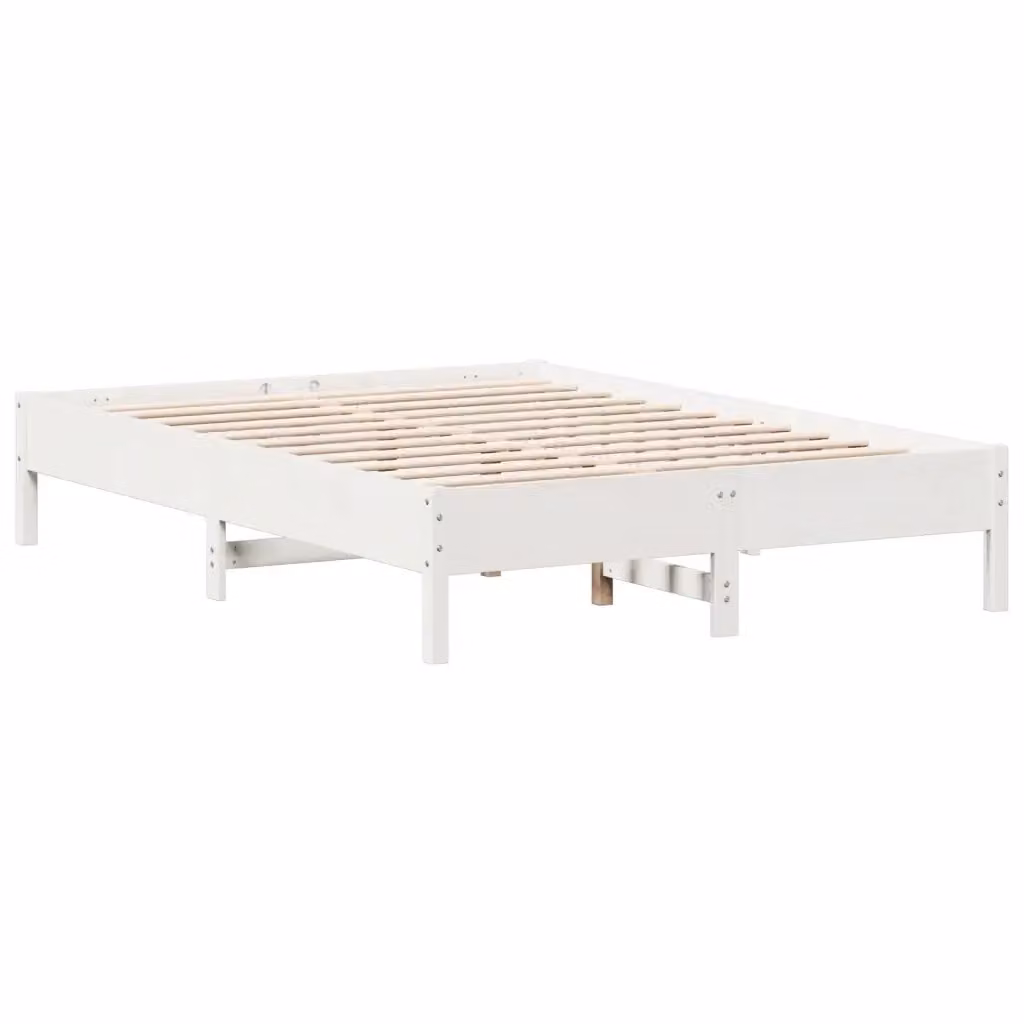Letto senza materasso in legno massello di pino bianco stile rustico vidaXL L/P: 150 x 200 cm – 2