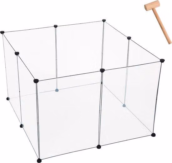 Cuccia per cani / gatti da interno - Giocattoli per cani, gatti e conigli - Cuccia per gatti - Plastica e metallo - 102x102x70 cm - Trasparente
