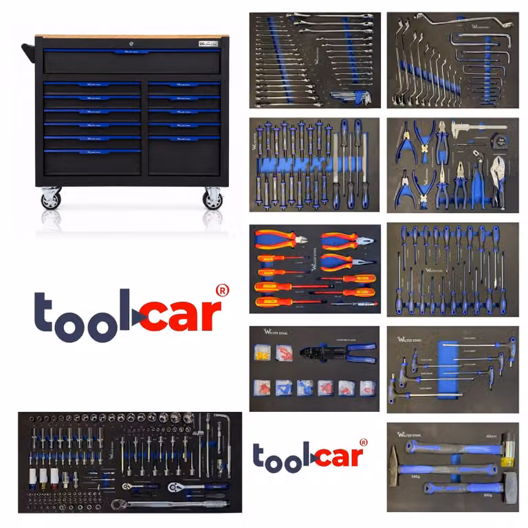 ToolCar, carrello attrezzi Walter Stahl, modello WS 10/12, con tutti i cassetti pieni di utensili