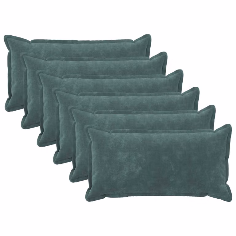 vidaXL Cuscino con cuscino HOUTEN 6 pz Blu mare Fleece in microfibra