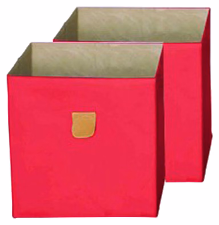 Set di scatole portaoggetti in tela, composto da 2 pezzi, dimensioni 30x30x30 cm, colore grigio, ideali per la casa e l'ufficio
