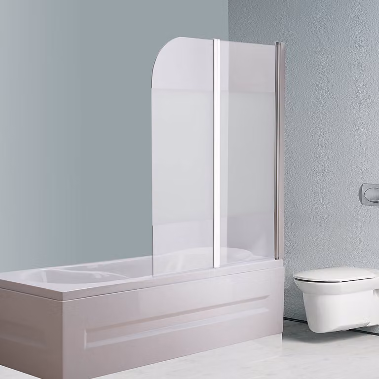 Parete pieghevole per vasca da bagno ESG 141x117 cm pieghevole con profilo cromato e guarnizione per doccia