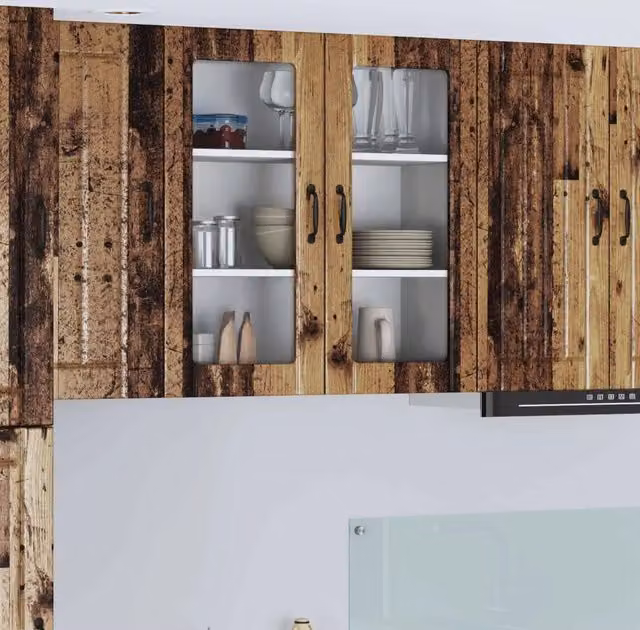 Armadio da cucina pensile vidaXL in legno marrone con ante scorrevoli, L: 80 cm, P: 31 cm, H: 80 cm – 1